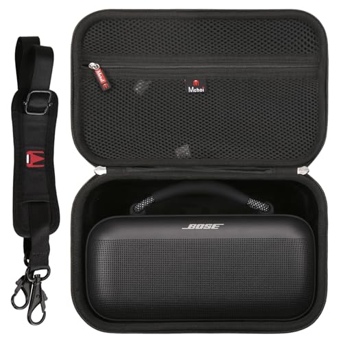 Hard Travel Case for Bose SoundLink Max Portable Speaker, Shockproof Portable Speaker Case with Shoulder Strap - color: Black