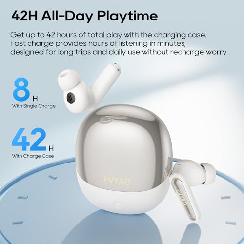 Active Noise Cancelling Earbuds, Wireless Earbuds | Earphones Wireless Bluetooth, Bluetooth Headphones 5.4, In Ear Headphones 40H Playtime, IPX5 Waterproof, Sports, Fast Charing - color: White