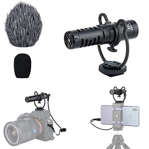 JJC Camera Shotgun Microphone Mic for Canon EOS R RP R5 R6 R7 R10 R50 R100 | for Sony ZV-1 II ZV1 ZV-1F ZV1F A6700 A6400 A6300, Nikon Z50 II Zf Z30 Z6 Z7 II, Fuji X-T5 X-T4 X-S20 and More Cameras