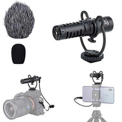 JJC Camera Shotgun Microphone Mic for Canon EOS R RP R5 R6 R7 R10 R50 R100 | for Sony ZV-1 II ZV1 ZV-1F ZV1F A6700 A6400 A6300, Nikon Z50 II Zf Z30 Z6 Z7 II, Fuji X-T5 X-T4 X-S20 and More Cameras