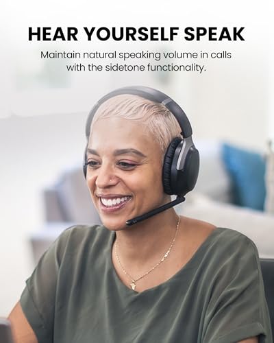 Avantalk Aria Podio 3 – Multipoint Bluetooth Over-Ear Headset with Detachable Noise-Canceling Mic & Sidetone for Clear Work Calls, PC & Phone, EQ Sound, 55H Battery, Charging Stand, Spacious Earcups