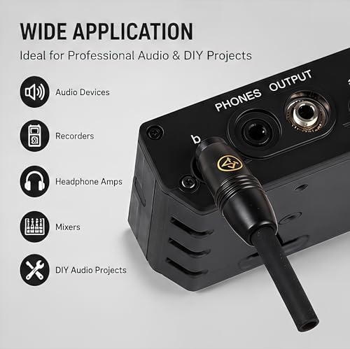 3.5mm 1/8" Locking Connector Retractable Gold Plated Microphone Connection Small Three Pin Audio Plug Ideal for Secure and Stable Audio Performance (5PCS)