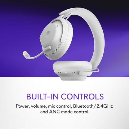 Alienware Pro Wireless Gaming Headset, ANC | 2.4GHz Connection, 50mm Drivers, Hi-Res Audio, Lunar Light, Gaming Ready - color: Lunar Light