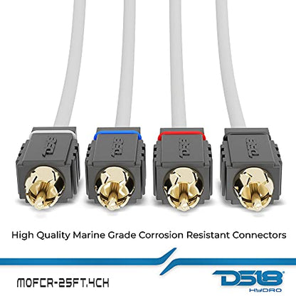 DS18 MOFCR-25FT 4 Channels OFC Marine RCA Audio Stereo Cable - 25 Feet - style: 25 Ft 4 Channel