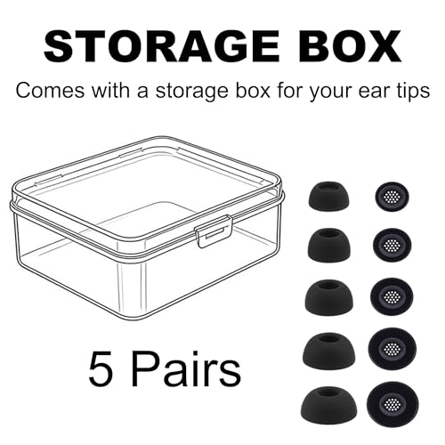 Replacement Ear Tips Compatible with JBL Tour Pro 3 Earbuds | Soft Silicone Eartips with Portable Storage Box