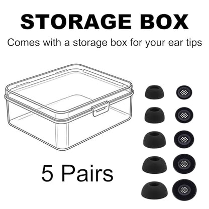 Replacement Ear Tips Compatible with JBL Tour Pro 3 Earbuds | Soft Silicone Eartips with Portable Storage Box