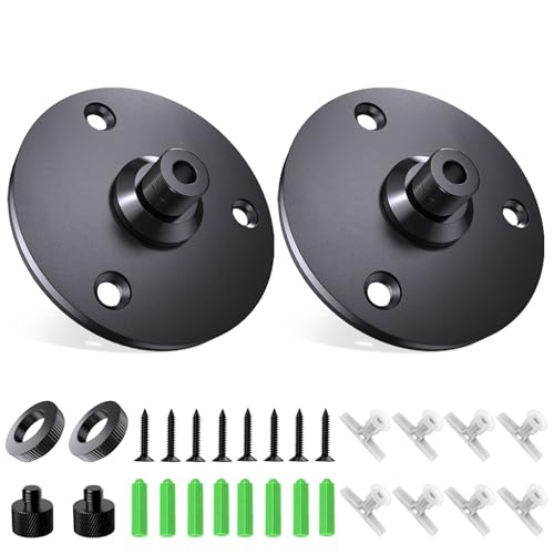 2-Pack Mic Flange Mount with Pad, 5/8 Thread, Table/Wall Mount, All Metal - size: 2 PCs