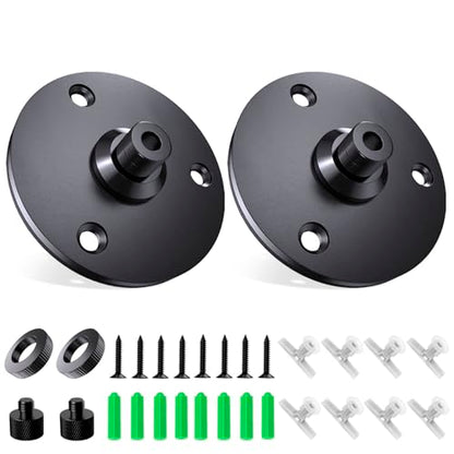 2-Pack Mic Flange Mount with Pad, 5/8 Thread, Table/Wall Mount, All Metal - size: 2 PCs