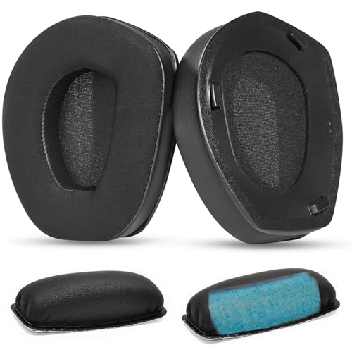 Cooling Gel Ear Pads Headband Compatible with Sennheiser RS165/RS175 HDR175/HDR165/HDR175/TR165/TR175 Headphones Replacement Head Band Earpads with ice Silk Fabric Added Thickness