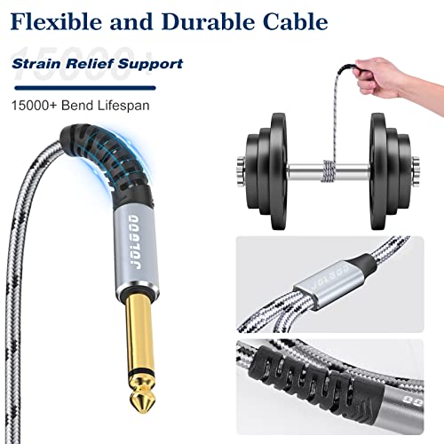 JOLGOO XLR Male to Dual 1/4" TS Mono Y Splitter Microphone Cable, XLR Male to Dual 6.35mm TS Y Adapter Cord, 3.3 Feet - size: 3.3 Feet, style: XLR Male to dual 1/4 TS Male