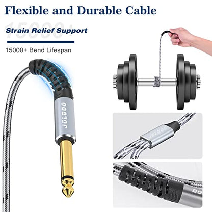 JOLGOO XLR Male to Dual 1/4" TS Mono Y Splitter Microphone Cable, XLR Male to Dual 6.35mm TS Y Adapter Cord, 3.3 Feet - size: 3.3 Feet, style: XLR Male to dual 1/4 TS Male