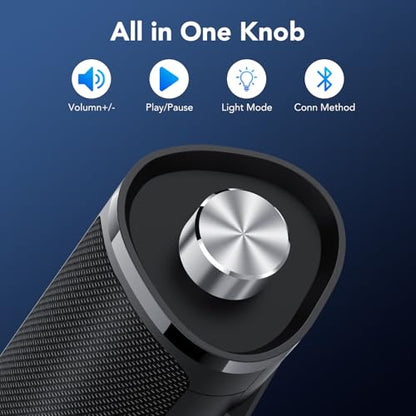 aowoka Computer Speakers, USB Powered PC Speakers, Hi-Fi Stereo Computer Sound Bar with Bluetooth & 3.5mm Aux, Computer Desktop Speaker with Multifunctional Knob，Gaming Speakers for pc, Laptop