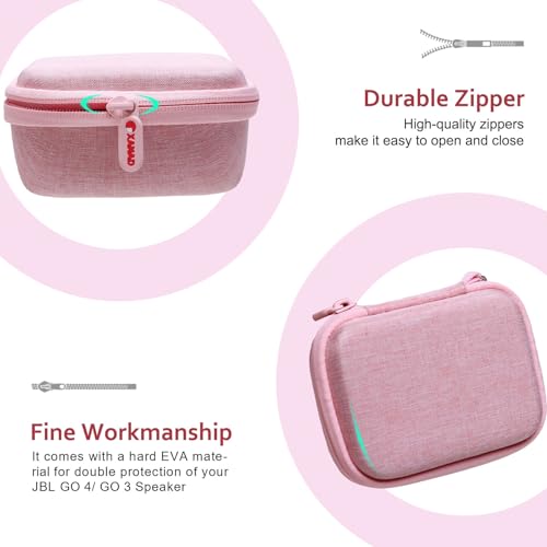 XANAD Hard Case Compatible with JBL Go 4 / GO 5 / Go 3 Ultra Speaker, Pink - color: Pink