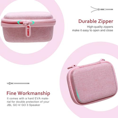 XANAD Hard Case Compatible with JBL Go 4 / GO 5 / Go 3 Ultra Speaker, Pink - color: Pink
