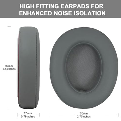 Replacement Ear Pads Cushions Compatible with Beats Studio 3.0/2.0, Headphone Ear Covers with High Density Memory Foam, Soft Leather, Adaptive Beats Noise Cancelling Headphones Replacement Earpads - color: Grey
