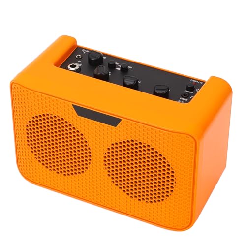 Focket Electric Guitar Amplifier, 10W Output Builtin Delay Effect Portable Guitar Amplifier, Amp Speaker with 3.5mm Headphone Jack Volume Tone Control for Desktop Coffee Table