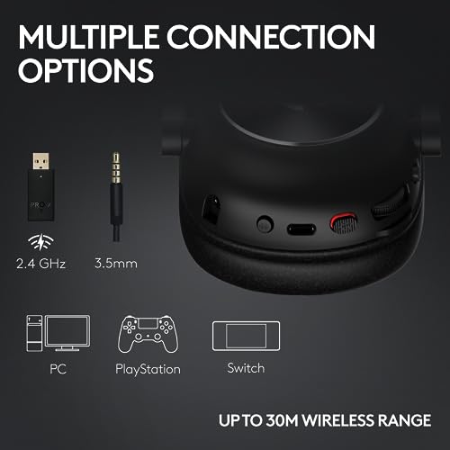 Logitech G PRO X 2 Lightspeed Wireless Gaming Headset, 50mm Graphene Drivers, DTS:X Headphone 2.0—7.1 Surround, Bluetooth/USB/3.5mm Aux, for PC, PS5, PS4, Switch - Magenta (Renewed)