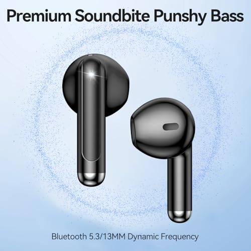 Wireless Earbuds, Bluetooth 5.4 Headphones HiFi Stereo with 4 HD Mic, 50H Playtime Bluetooth Earbuds with Dual LED Display, IPX7 Waterproof Wireless Earphones, Touch Control Ear Buds,USB-C, Black