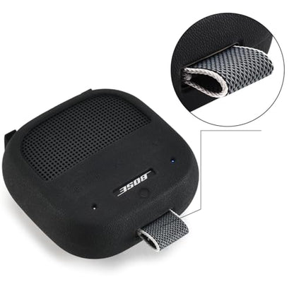 Silicone Case Sleeve for Bose SoundLink Micro 2nd Gen,Protective Case for Bose SoundLink Micro 2,with Carabiner (Black) - color: black