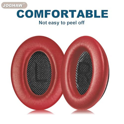 Headphones Replacement Ear Pads, Protein Leather earpad Cushions for Bose Quiet Comfort QC35 Headphones, Replacement Earpads, Softer Memory Foam - Red - color: Red