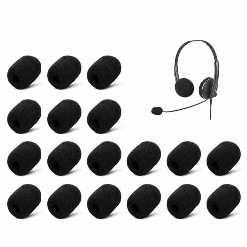 18 Pack Microphone Covers Foam, Black Noise Microphone Windscreen, Lapel and Headset Mini Microphone Foam Cover with Box