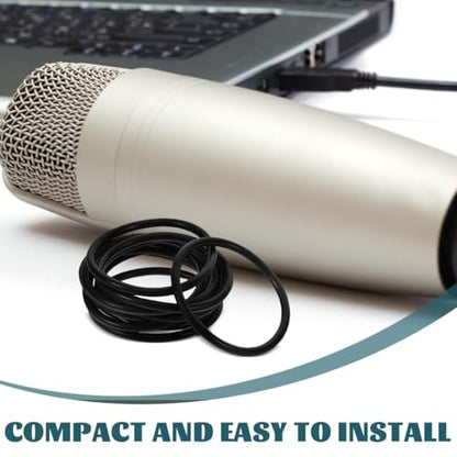 Kisangel Microphone Shock Mount Bands Universal Mic Holder Rubber Bands for Condenser Microphones Anti Vibration Suspension Replacement Easy Install for Mic Stand and Recording Setup 10 Pcs