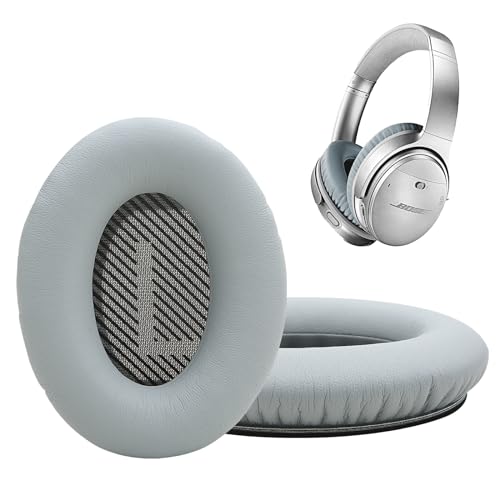 Replacement Ear Cushions for Bose QuietComfort 35 QC35 QC35ii QC45 QC25 QC15, Headphones Earpads with Protein Leather& Memory Foam (Grey) - color: QC35 Grey