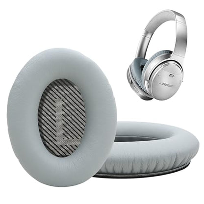 Replacement Ear Cushions for Bose QuietComfort 35 QC35 QC35ii QC45 QC25 QC15, Headphones Earpads with Protein Leather& Memory Foam (Grey) - color: QC35 Grey