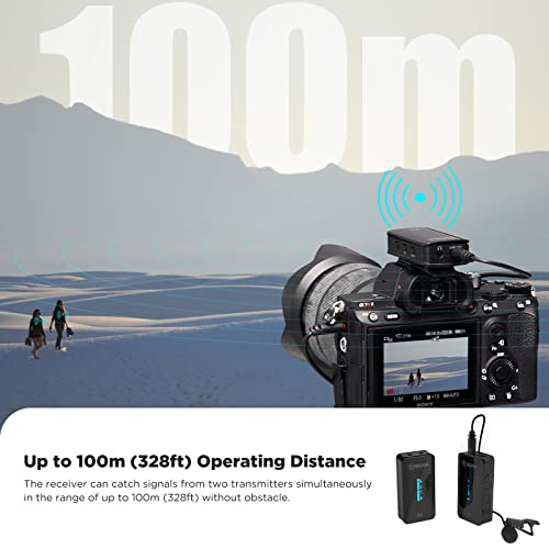 BOYA by-XM6 Wireless Lavalier Microphone, 328ft Range, 2.4GHz Wireless Microphone for Camera Phone Video Recording Facebook Live YouTube, Tiktok, Vlogging, Interview Podcast - size: 3.5mm Jack(RX+TX)