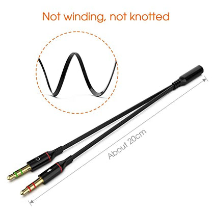 Maeline Headphone Splitter Adapter, 3.5mm Mic Cable for Computer, Headset 3.5mm Female to 2 Dual Male Microphone Audio Stereo Jack Earphones Port to Gaming Speaker PC - 10 Pack - size: 10 Pack