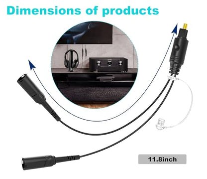 Digital Audio Cable, 1 Male Input and 2 Female outputs, 1 Foot, Digital Optical Audio Cable, Suitable for Home theaters and televisions. Toslink Digital Fiber Optical Audio Splitter.