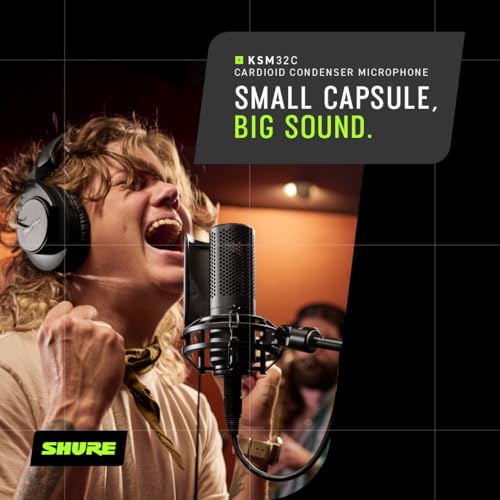 Shure KSM32C Stage Kit Cardioid Condenser Microphone - Precision ¾” Capsule, Low-Frequency Excellence, Ultra-Low Self-Noise, Off-Axis Rejection