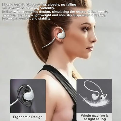 Open Ear Air Conduction Neckband Headphones Bluetooth 5.3, Ultra Low Latency Gaming Wireless Earbuds, 8H Playtime 15g Lightweight Ergonomic Sports Headset with 3D Surround HiFi Stereo Black - color: Black
