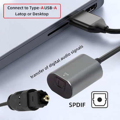 xiwai USB Type-A to SPDIF Toslink Audio Optical Jack Opt USB2.0 Male to Digital Optical Fiber Optic Sound Interface Female Adapter Wire for Desktop Laptop 20cm - style: Type-A to Toslink Female