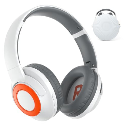 TONOSHARK Kids Bluetooth Headphones with ANC, Wireless Over-Ear Headset | for Boys and Girls, Foldable & Adjustable, Ideal for School, Travel and Online Learning (White) - color: White