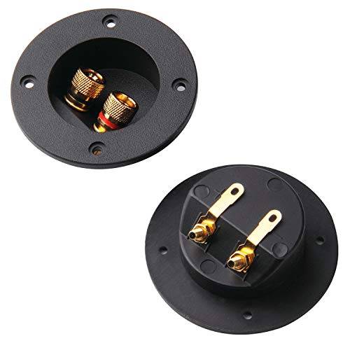 Arroyner 5Pcs 3-Inch Speaker Box Terminal Cup DIY 2-Way Speaker Box Terminal Binding Post Round Spring Cup Connector - color: Black-5pcs