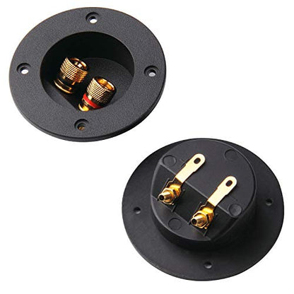 Arroyner 5Pcs 3-Inch Speaker Box Terminal Cup DIY 2-Way Speaker Box Terminal Binding Post Round Spring Cup Connector - color: Black-5pcs