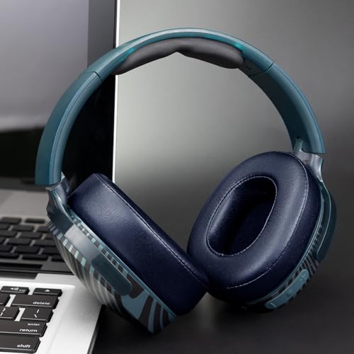 SOULWIT Replacement Earpads for Skullcandy Hesh 3/ANC/Evo & Crusher Wireless/540/ANC/Evo & Venue ANC Over-Ear Headphones, Ear Pads Cushions with Protein Leather, Noise Isolation Foam - Navy Blue - color: Navy Blue