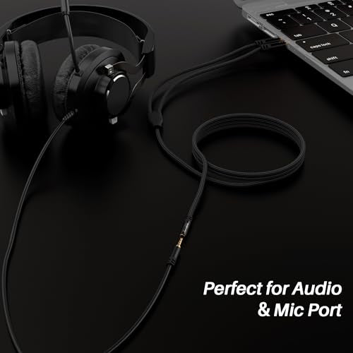 Kxable Headphone Splitter for Computer, 3.5mm Female to Dual 3.5mm Male Audio Splitter Cable, Stereo Jack Earphones Headset to PC Laptop Adapter, 1/8inch 2-in-1 Y Separator Aux Dongle Converters, 6FT - size: 6FT