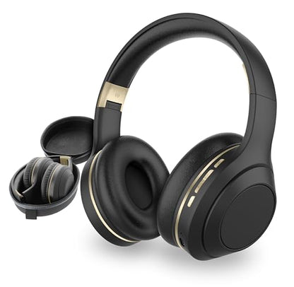 SENTRY OSH Over Ear Bluetooth Wireless Headphones, Active Noise Canceling -20dB Reduction, 22 Hour Battery Life, Control Buttons, Built in Microphone, USB C Charging and Carrying Case Included - color: Black
