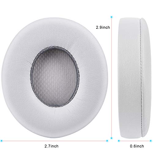 Professional Replacement Ear Pads for Beats Solo 2 & Solo 3 Wireless On-Ear Headphone/Soft Protein Leather/Noise Isolation Memory Foam/Strong Adhesive Tape/Cloud Like Comfort/Extra Durable - color: Grey