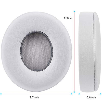 Professional Replacement Ear Pads for Beats Solo 2 & Solo 3 Wireless On-Ear Headphone/Soft Protein Leather/Noise Isolation Memory Foam/Strong Adhesive Tape/Cloud Like Comfort/Extra Durable - color: Grey