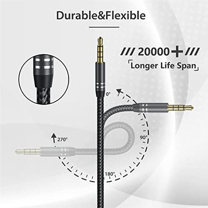 3.5mm Headphone Splitter, 36cm/14 inch Hi-Fi Sounds Extension Cable Audio Stereo Y Splitters, 3.5 mm Male to 2 Female (TRRS - 4 Pole), Nylon-Braided Aux Cable Compatible with PS4, Switch & More - style: 1 Pack Y Headphone Splitter
