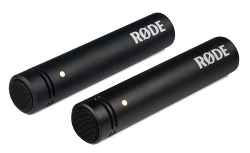 Rode M5 Compact 1/2" Condenser Microphone Matched Pair, XLR | XLR cardioid condenser microphones with WS5 windscreens and RM5 stand mounts for studio, stage and choir