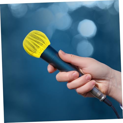 jojofuny 100pcs Disposable Microphone Covers Non Woven Protective Caps for Karaoke Recording Studio Speech Versatile Mic Cover Replacement for Various Occasions