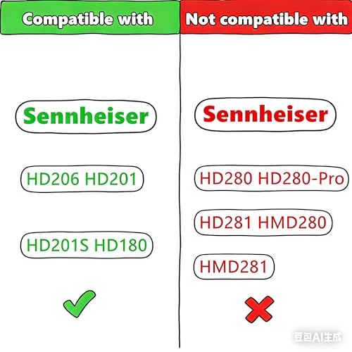 HD206 Earpad Headband Replacement for Sennheiser HD 206 HD201 HD180 Headset