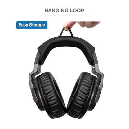 Headband Cushion Cover Compatible with AKG K371, K361,K371-BT, K361-BT,K845-BT, K845, K545, K540, K550 K551 K553 S MKII MK2 Headphone, 6mm Thick Cushion, No Wobble Zipper Slider, Hanging Loop