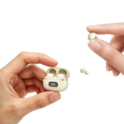 Xmenha Extra Small Invisible Mini Earbuds Wireless Bluetooth Small Invisible Ear Buds for Sleeping Smallest Headphones Tiny Micro Hidden Discreet Earbuds for Work - color: Nude