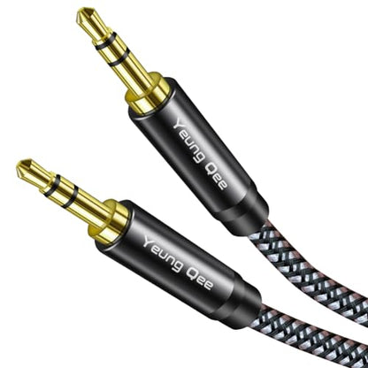 Aux Cord 10ft, 3.5mm Aux Cable - Nylon Braided Audio Cable 3.5mm Male to Male AUX Cord Compatible with Car,Headphones, iPods, iPhones, iPads,Tablets,Laptops,Android Smart Phones& More (10FT/3M) - size: 10 ft (3 m)