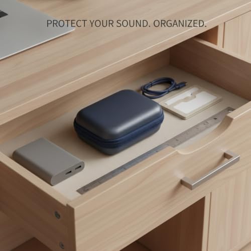 Headphone Case Hard Shell EVA Travel Pouch for Over Ear Headphones with Zipper, 6.5 x 4.5 x 1.6 Inch (1 PC)